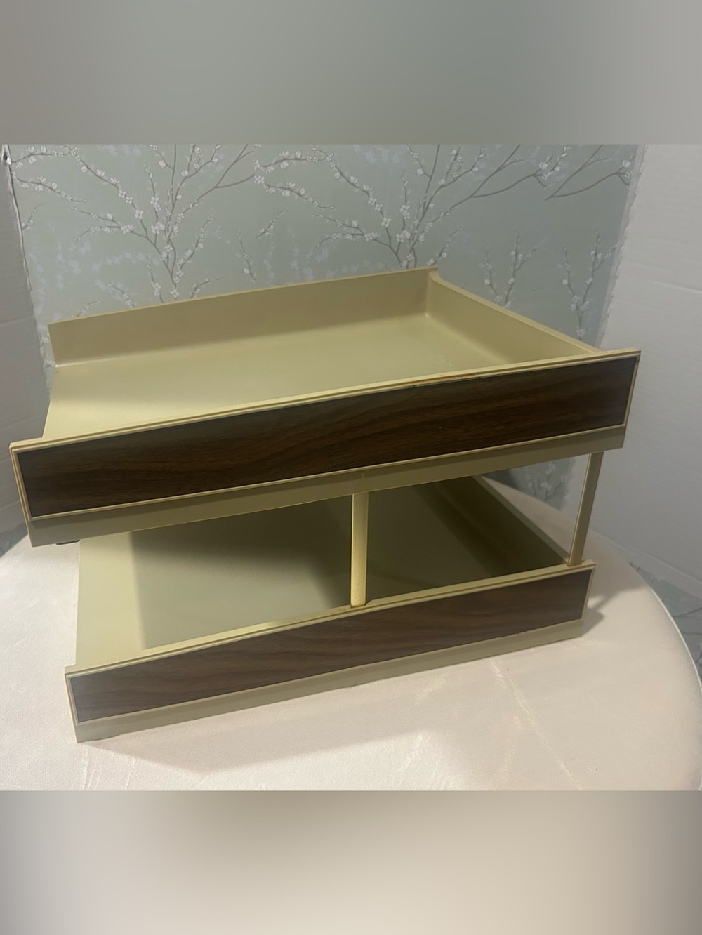 Vintage MCM Eldon Two-Tier Desk Organizer